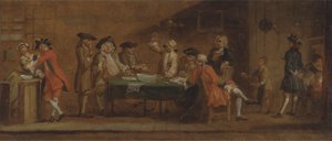 Figuren in einer Taverne oder einem Kaffeehaus